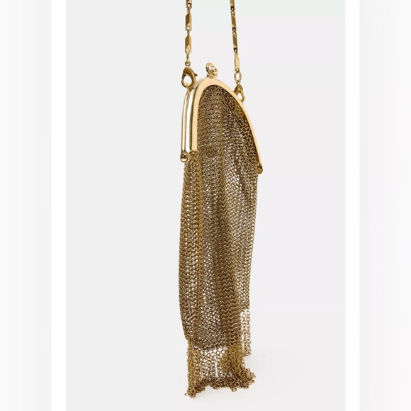 ❗️LAST ONE❗️ITEM WILL BE REMOVED SOON❗️Elegant Gold Mesh Evening Bag - Picture 2 of 4